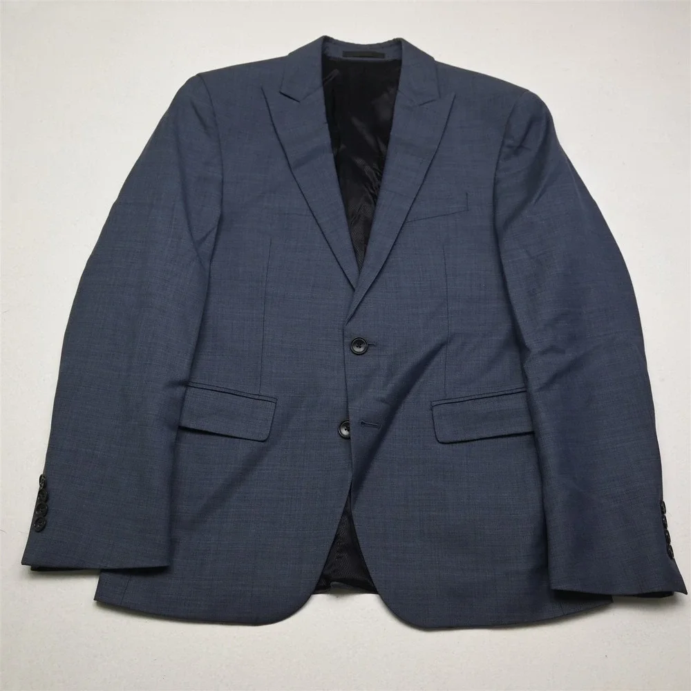 Kenneth Cole 37S 31x30 Blue 100% Wool Mens Jacket Pants Suit‎